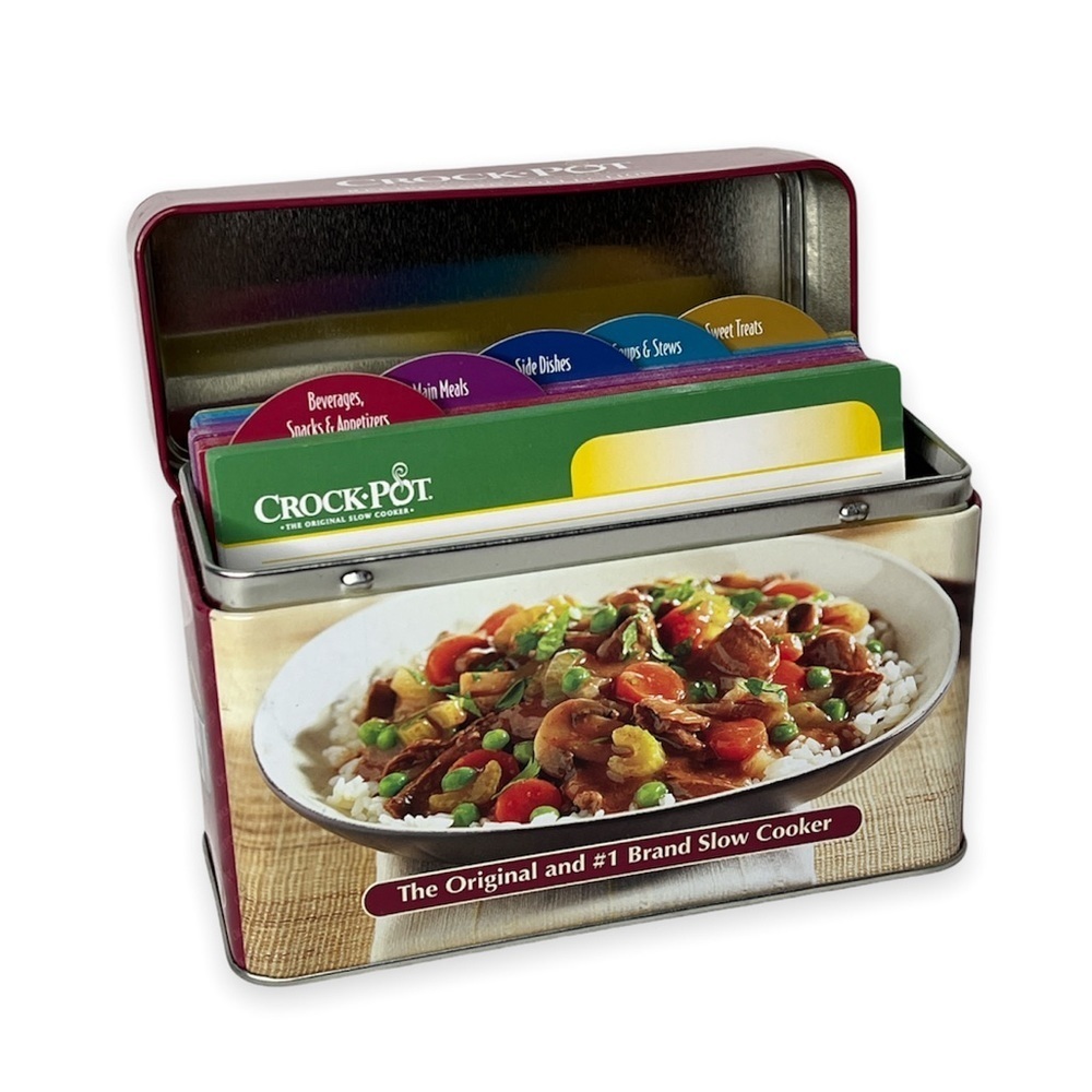 Crock-Pot Recipe Card Collection Tin Box The Original and #1‎ Brand Slow Cooker
